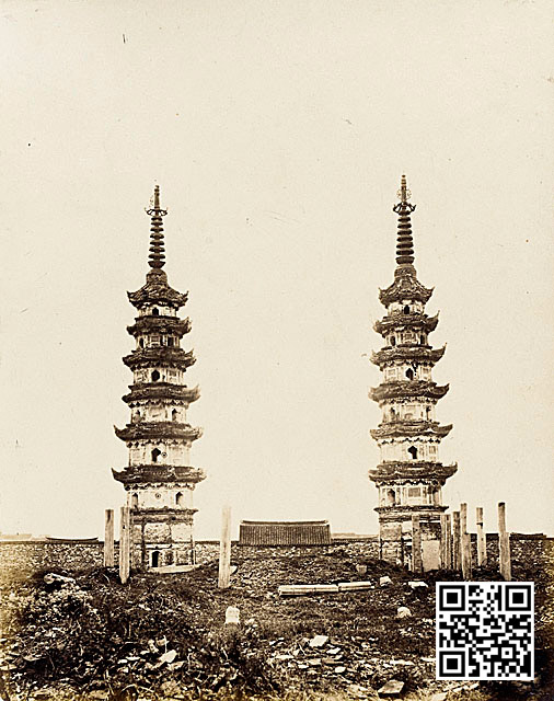 1860年代的双塔，自北向南看